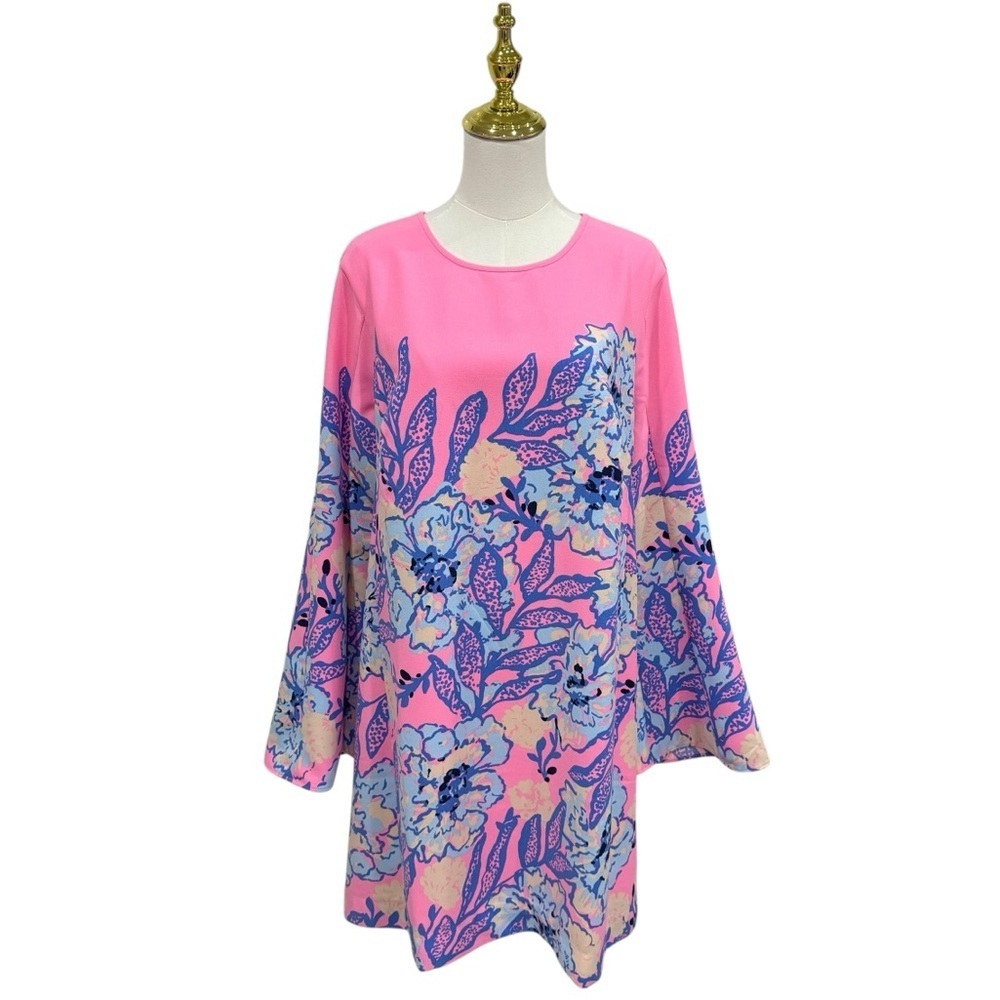 Lilly Pulitzer GWENLYN DRESS MULTI TOTALLY KOALAFIED ENGINEERED WOVEN DRESS SZ14 - Picture 2 of 14